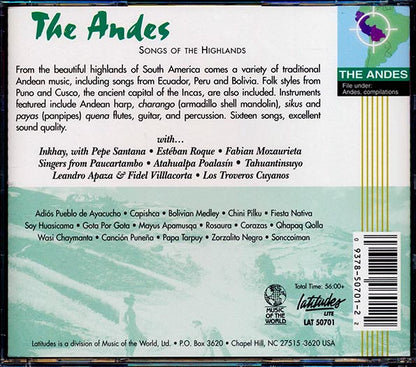Esteban Roque, Fabian Mozaurieta, Paucartambo, Etc. - The Andes: Songs Of The Highlands (CD)