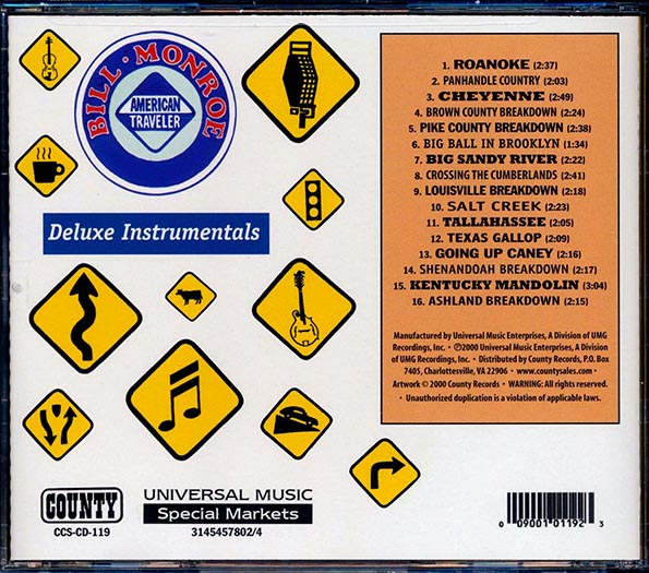 Bill Monroe & His Bluegrass Boys - American Traveler (CD)