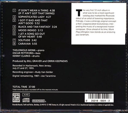 Thelonious Monk - Thelonious Monk Plays Duke Ellington (CD)