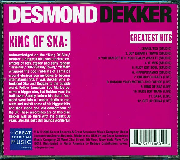 Desmond Dekker - King Of Ska: Greatest Hits (CD)