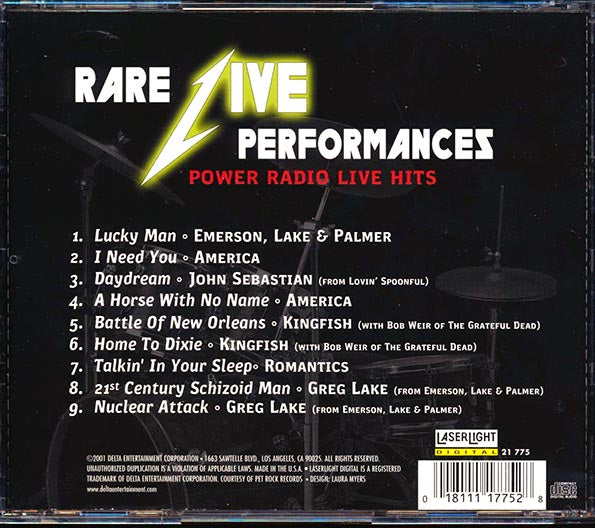 ELP, America, The Romantics, Kingfish, Etc. - Rare Live Performances: Power Radio Live Hits (CD)