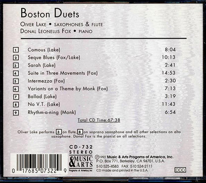 Oliver Lake, Donal Leonellis Fox - Boston Duets (CD)