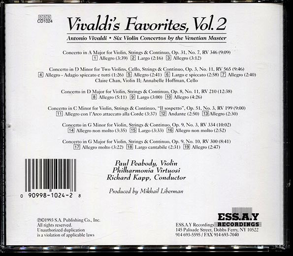 Antonio Vivaldi - Vivaldi's Favorites Volume 2 (CD)