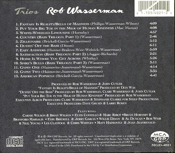 Rob Wasserman - Trios (CD)