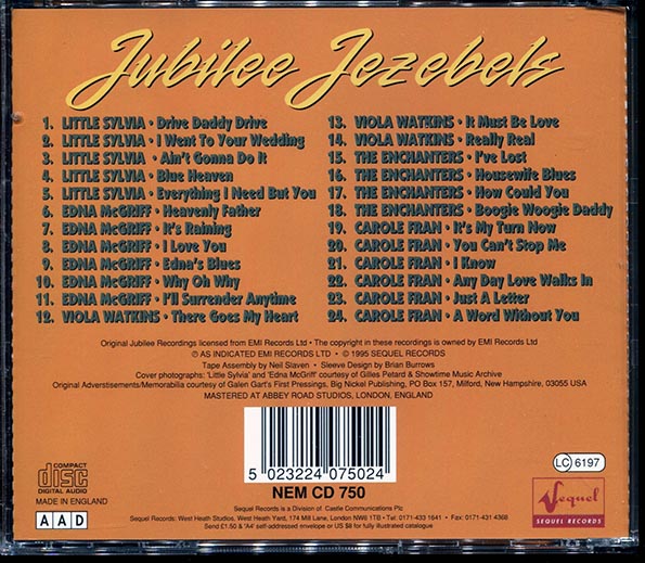 Edna McGriff, Little Sylvia, Viola Watkins, The Enchanters, Carole Fran - Jubilee Jezebels (CD)
