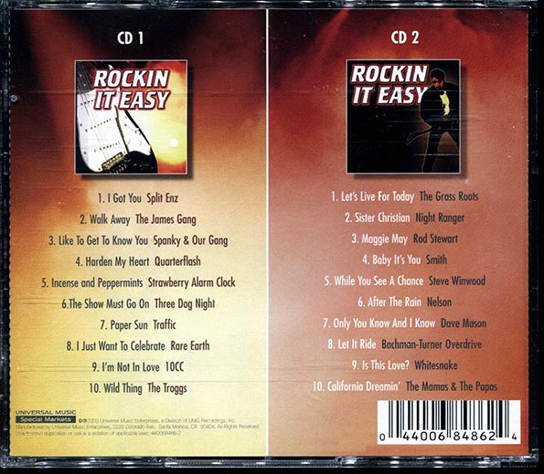 Rod Stewart, Steve Sinwood, Whitesnake, Night Ranger, 10CC, Split Enz, Etc. - Rockin It Easy (20 tracks) (CD)