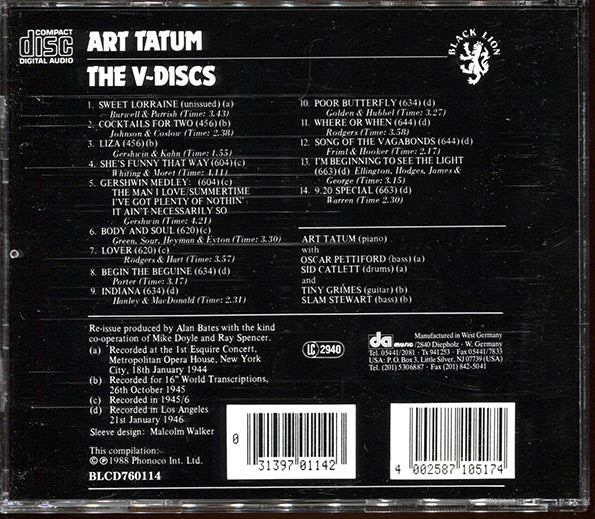 Art Tatum - The V-Discs (CD)