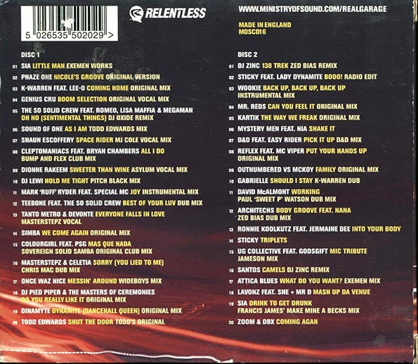 Mr. Reds, So Solid Crew, Genuis Cru, Wookie, Etc. - Real Garage Mixed Live By Masterstepz (40 tracks) (2xCD) (CD)
