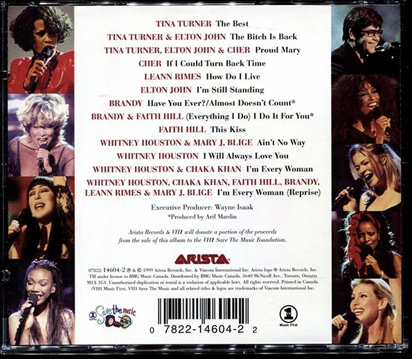 Whitney Houston, Cher, Tina Turner, Brandy, Elton John, Etc. - Divas Live 99 (CD)