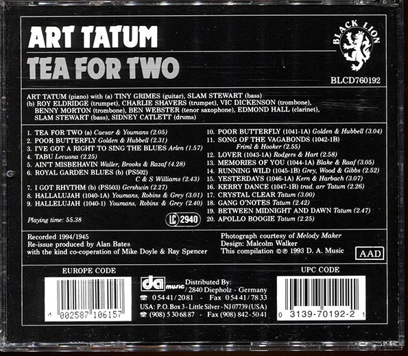 Art Tatum - Tea For Two (CD)