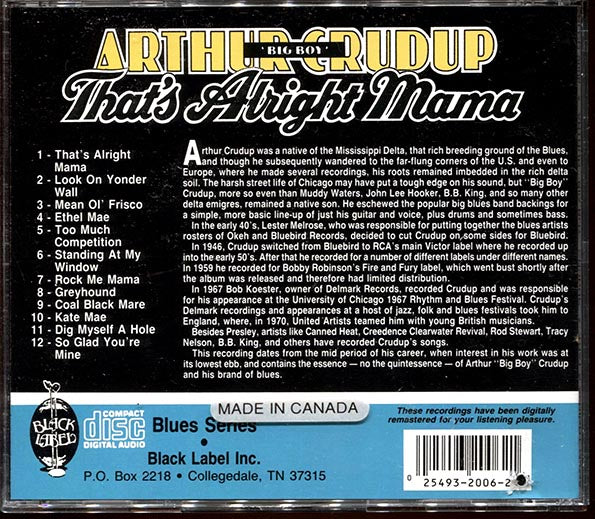 Arthur Big Boy Crudup - That's Alright Mama (CD)