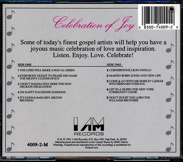 Al Green, The Mighty Clouds Of Joy, Shirley Caesar, Etc. - Celebration Of Joy (CD)