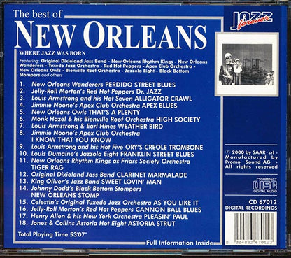 Jelly Roll Morton, Louis Armstrong, Etc. - The Best Of New Orleans: Where Jazz Was Born (CD)