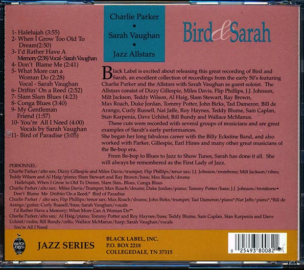 Charlie Parker, Sarah Vaughan, Jazz All Stars - Bird & Sarah (CD)