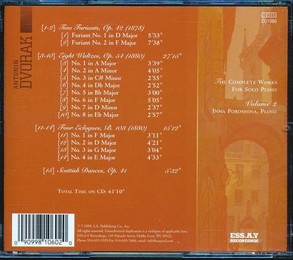 Dvorak, Inna Poroshina - The Complete Works For Solo Piano Volume 2 (CD)