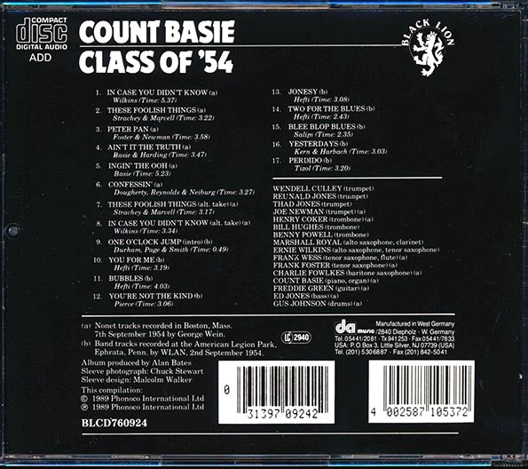 Count Basie - Class Of '54 (CD)
