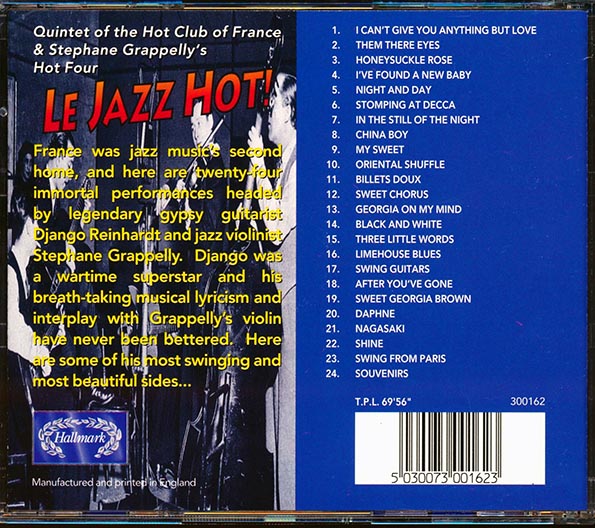 Django Reinhardt, Quintet Of The Hot Club Of France & Stephane Grappelly's Hot Four - Le Jazz Hot!: 24 Jazz Masterpieces (CD)
