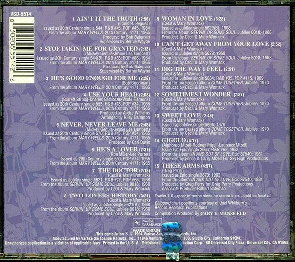 Mary Wells - Ain't It The Truth: The Best Of Mary Wells 1964-1982 (CD)