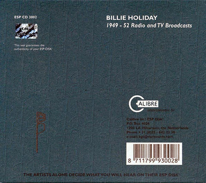 Billie Holiday - 1949-52 Radio And TV Broadcasts (CD)