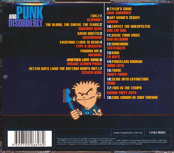 Bad Religion, Slipknot, Machine Head, Insane Clown Posse, Etc. - Punk And Disorderly (CD)