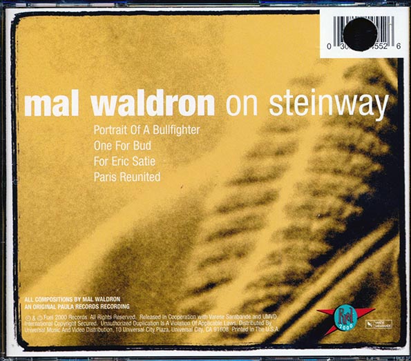 Mal Waldron - On Steinway (CD)