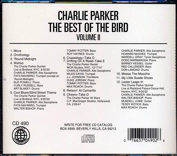 Charlie Parker - The Best Of The Bird Volume 2 (CD)