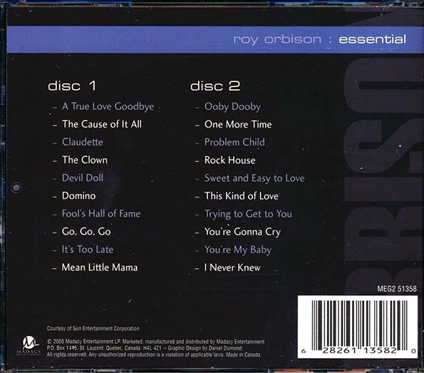 Roy Orbison - Essential (20 tracks) (CD)
