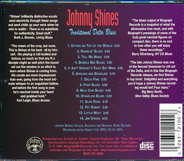 Johnny Shines - Tradition Delta Blues (CD)