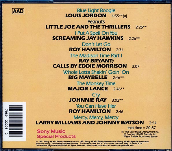 Louis Jordon, Screamin' Jay Hawkins, Johnny Ray, Etc. - The Monkey Time & Other R&B Hits (CD)