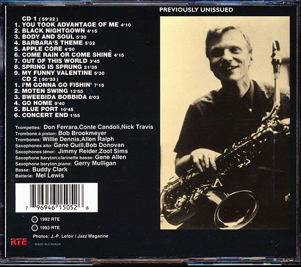 Gerry Mulligan & The Concert Jazz Band Featuring Zoot Sims - En Concert Avec Europe1: Olympia 19 Novembre 1960 (CD)