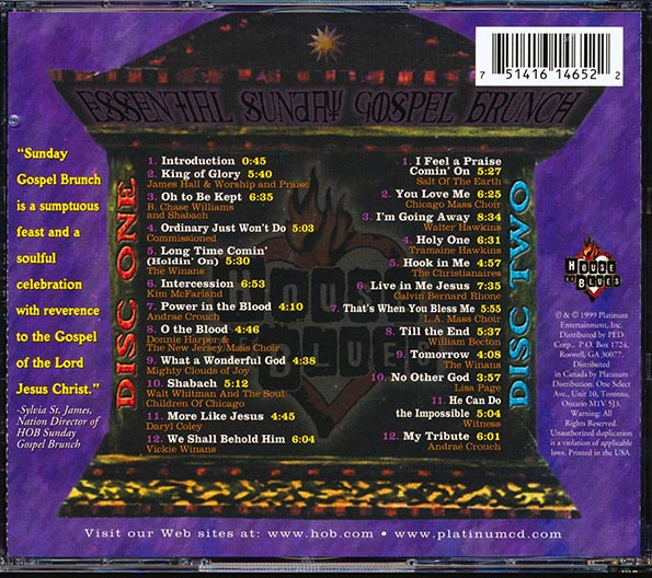 Might Clouds Of Joy, The Christianaires, Salt Of The Earth, Etc. - Essential Sunday Gospel Brunch (24 tracks) (CD)