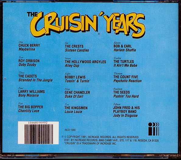 Chuck Berry, The Crests, Roy Orbison, The Big Bopper, Etc. - The Cruisin' Years (CD)