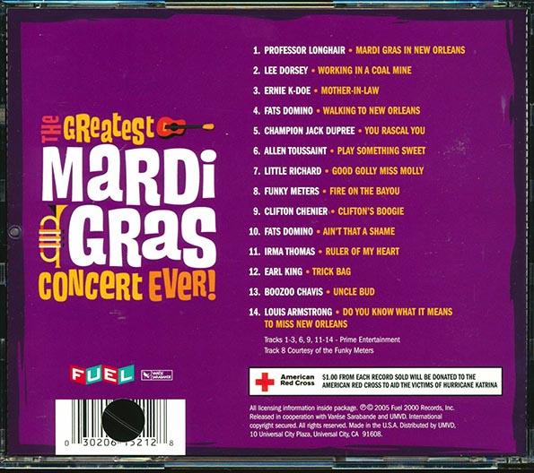 Fats Domino, Professor Longhair, Little Richard, Funky Meters, Etc. - The Greatest Mardi Gras Concert Ever! (CD)