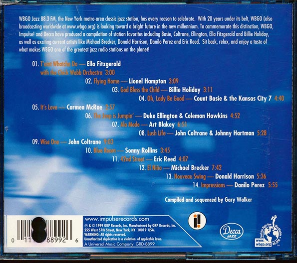 Billie Holiday, Carmen McRae, John Coltrane, Art Blakey, Etc. - WBGO 88.3 FM: Real Jazz, Right Now (promo) (CD)