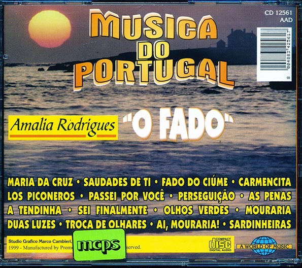 Amalia Rodrigues - O Fado: Musica Do Portgugal (CD)