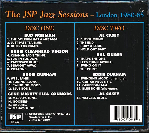 Bud Freeman, Eddie Cleanhead Vinson, Eddie Durham, Etc. - The JSP Jazz Sessions Volume 2: London 1980-85 (29 tracks) (CD)