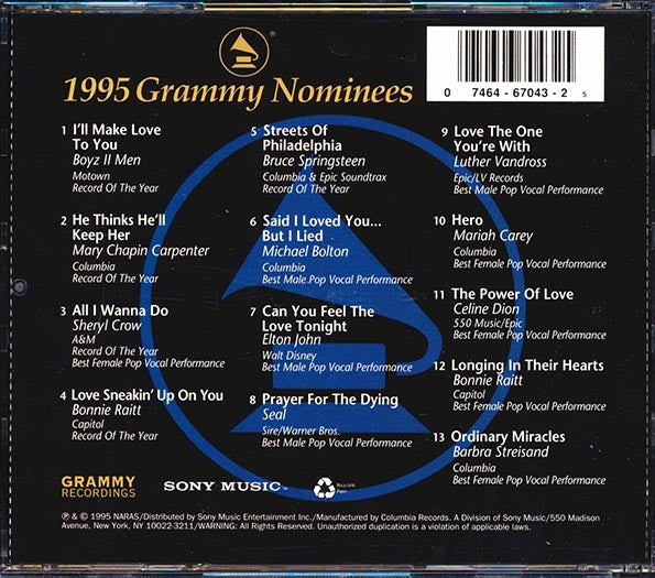 Boyz II Men, Elton John, Mariah Carey, Celine Dion, Bruce Springsteen, Etc. - 1995 Grammy Nominees (CD)