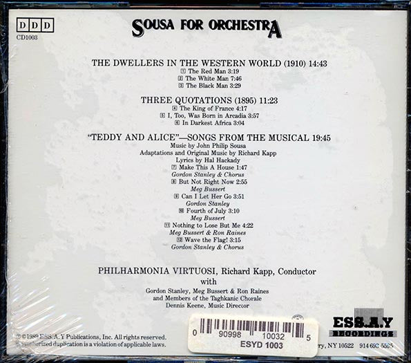 John Philip Sousa, Philharmonia Virtuosi, Richard Kapp - Sousa For Orchestra (CD)