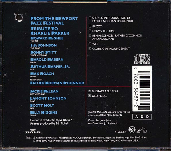 Max Roach, Sonny Stitt, Jackie McLean, Etc. - From The Newport Jazz Festival: Tribute To Charlie Parker (CD)
