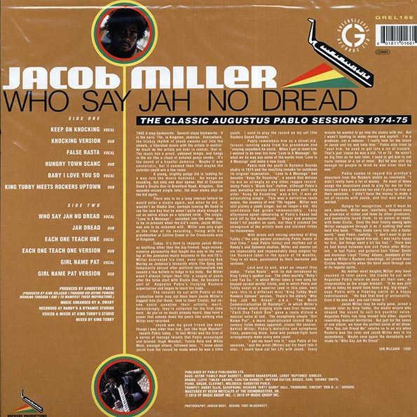 Jacob Miller - Who Say Jah No Dread: The Classic Augustus Pablo Sessions 1974-1975 (LP) - PureSound Records