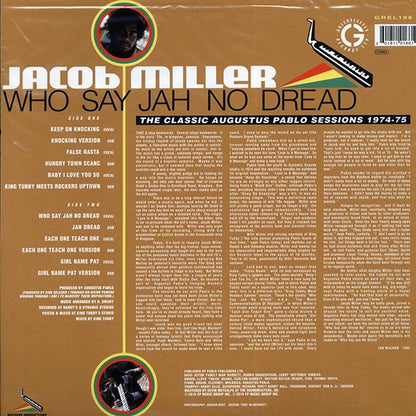 Jacob Miller - Who Say Jah No Dread: The Classic Augustus Pablo Sessions 1974-1975 (LP) - PureSound Records