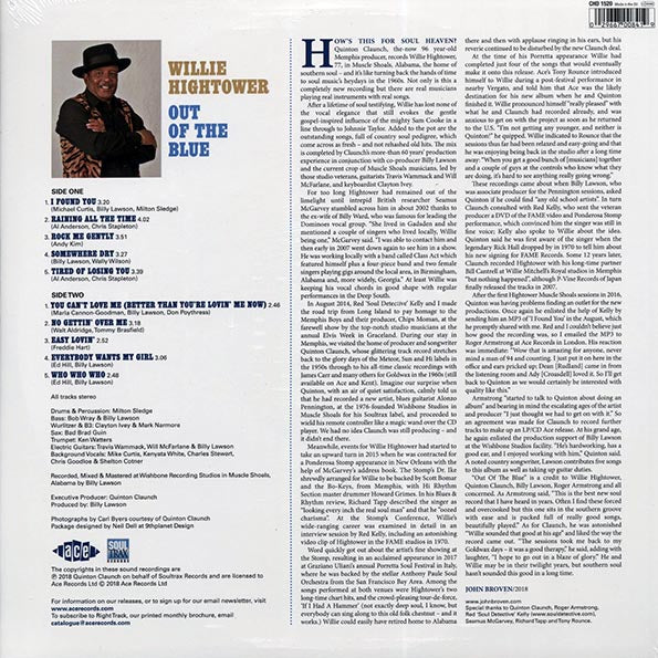 Willie Hightower - Out Of The Blue (LP)
