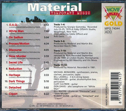 Material - Temporary Music 1979-1981 (CD)