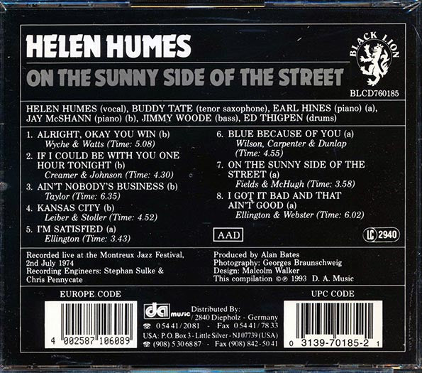 Helen Humes - On The Sunny Side Of The Street (CD)