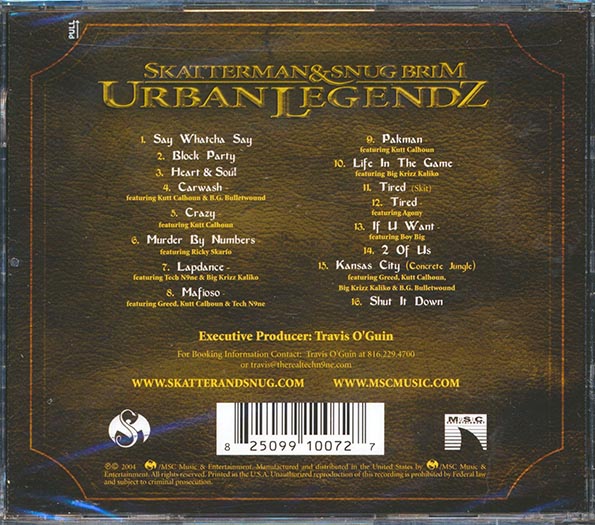 Skatterman & Snug Brim - Urban Legendz (CD)