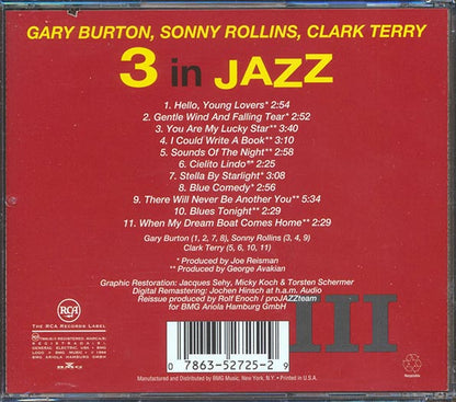 Guy Burton, Sonny Rollins, Clark Terry - 3 In Jazz (CD)