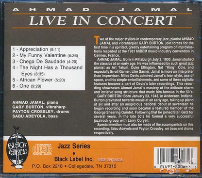 Ahmad Jamal - Live In Concert (marked/ltd stock) (CD)
