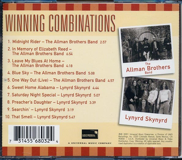 The Allman Brothers Band, Lynyrd Skynyrd - Winning Combinations (CD)