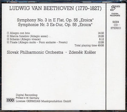 Beethoven - Symphony No. 3 Eroica: Slovak Philharmonic Orchestra, Zdenek Kosler (CD)