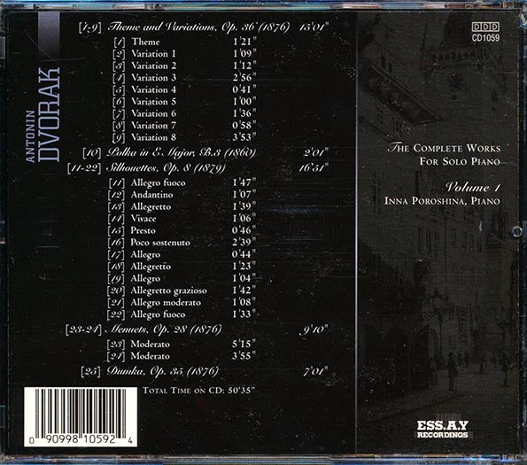 Dvorak - The Complete Works For Solo Piano Volume 1: Inna Poroshina, Piano (CD)